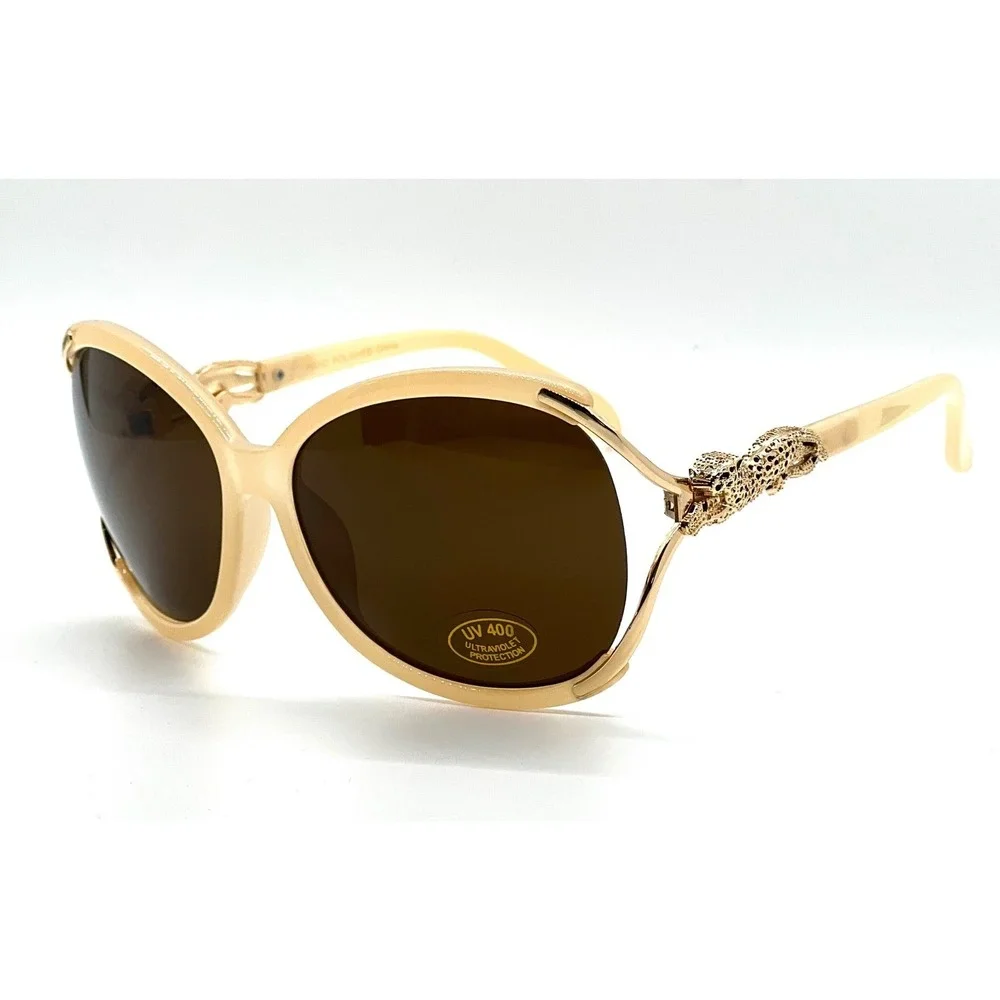 Womens Designer Inspired‎ Sunglasses, Leopard Embellished Frame UV400 Unique New